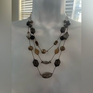 Source Unknown Black and Gold Beaded Necklace